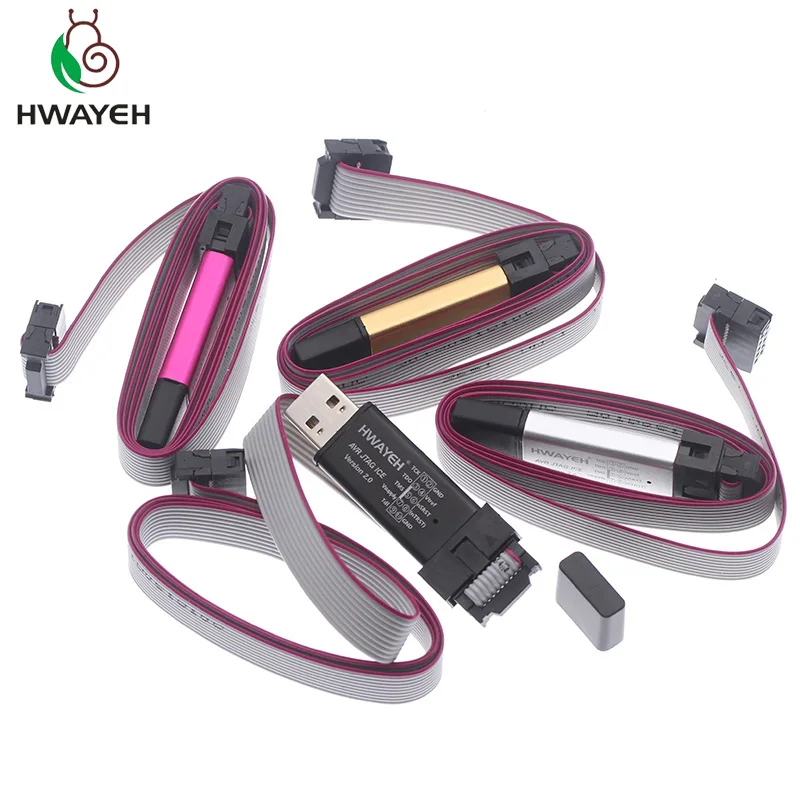 AVR JTAG LED USB Prenesete Programer Emulator(Aluminija Lupine+Nad-Trenutna Zaščita+Široko Napetost+Rezerve Čip+Kabel)