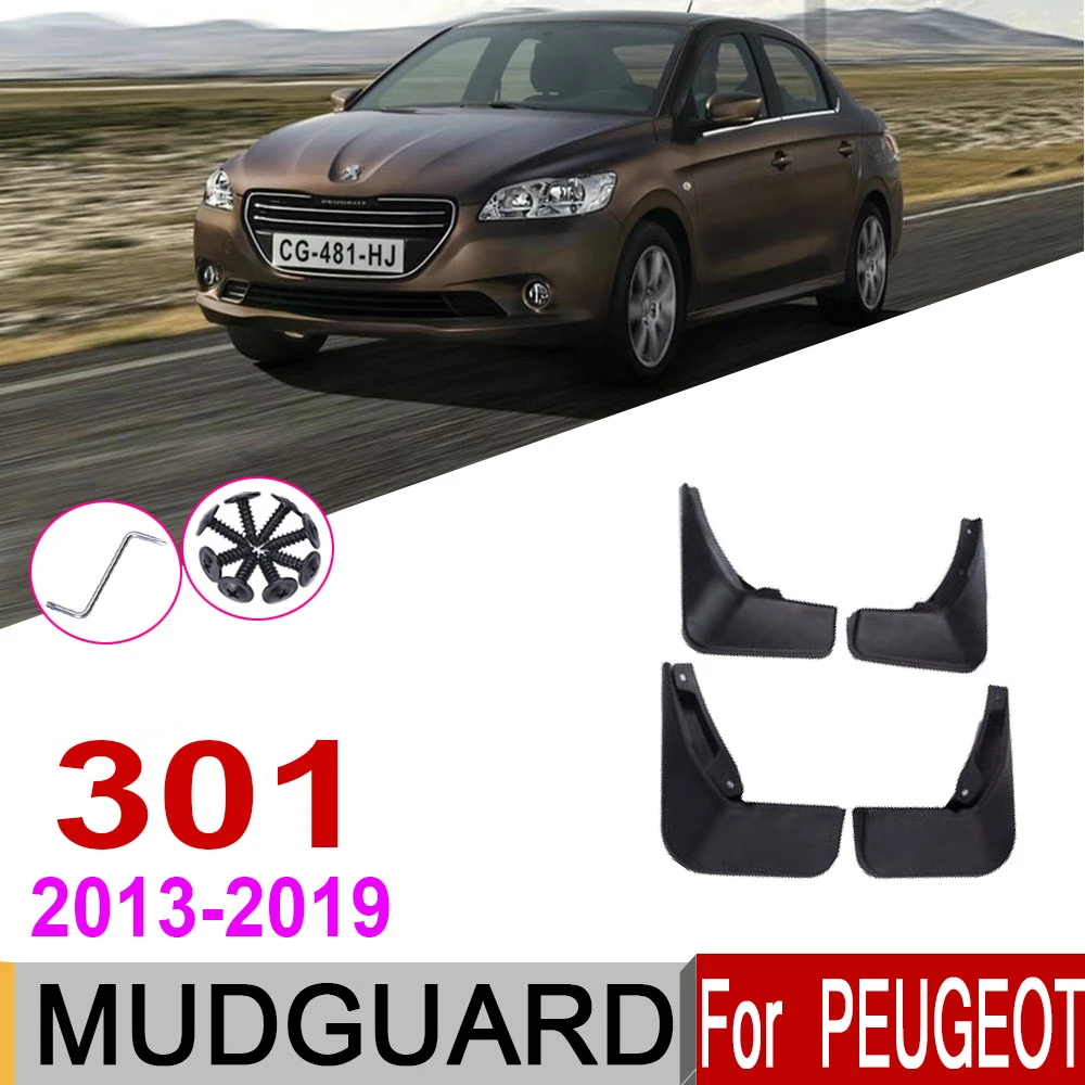 Avto Blatniki Za Peugeot 301 2019~2013 Fender Garde Mulja Zavihek Splash Zavihki Mudflaps Pribor 2018 2017 2016