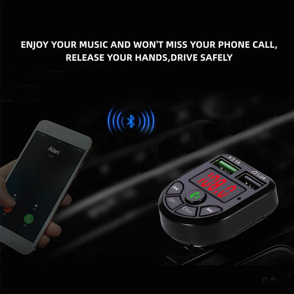 Avto Bluetooth 5.0 FM Oddajnik Brezžični Prostoročni Avdio Sprejemnik Samodejno MP3 Predvajalnik 2.1 Dvojno USB TF Vhod Avto Dodatki