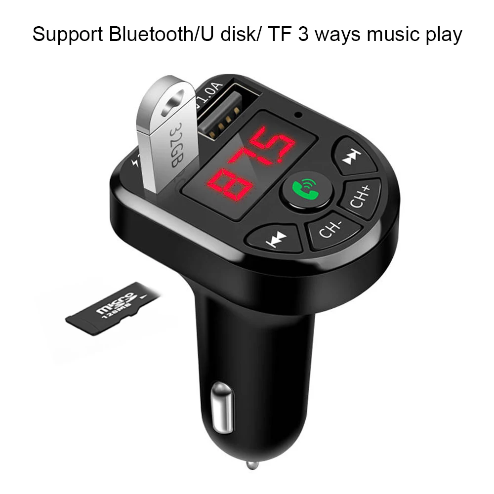 Avto Bluetooth 5.0 FM Oddajnik Brezžični Prostoročni Avdio Sprejemnik Samodejno MP3 Predvajalnik 2.1 Dvojno USB TF Vhod Avto Dodatki