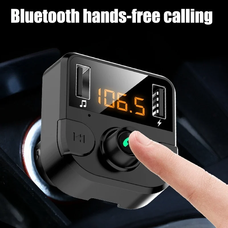 Avto Bluetooth 5.0 Oddajnik FM Modulator Avto Polnilec Brezžični Prostoročni Avdio Sprejemnik Avto MP3 Player, Avto Dvojno USB Adapter