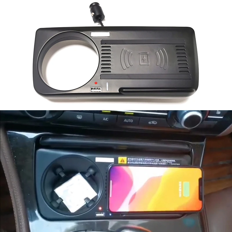 Avto brezžični polnilnik 15w brezžični telefon, polnilnik baterij polnjenje tablice za BMW Serije 5 F10 F18 2012 2013 2016 2017