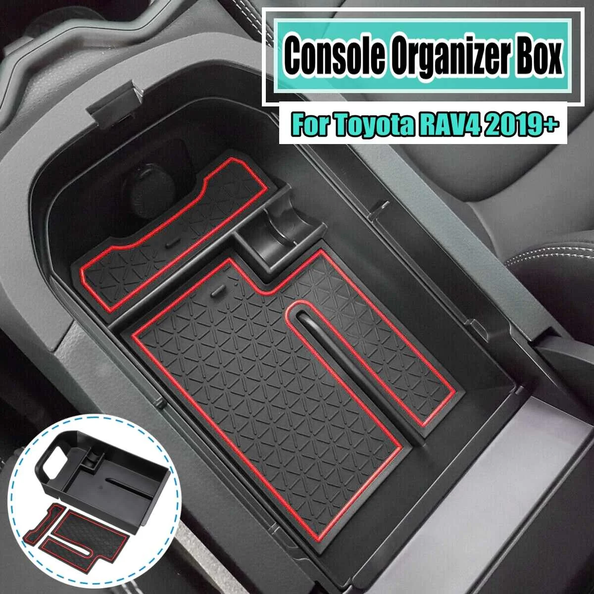 Avto Center Konzole Armrest Škatla za Shranjevanje Organizator Pladenj Kovanca Imetnik Za Toyota RAV4 2019 2020 Avto Nalaganje Tidying