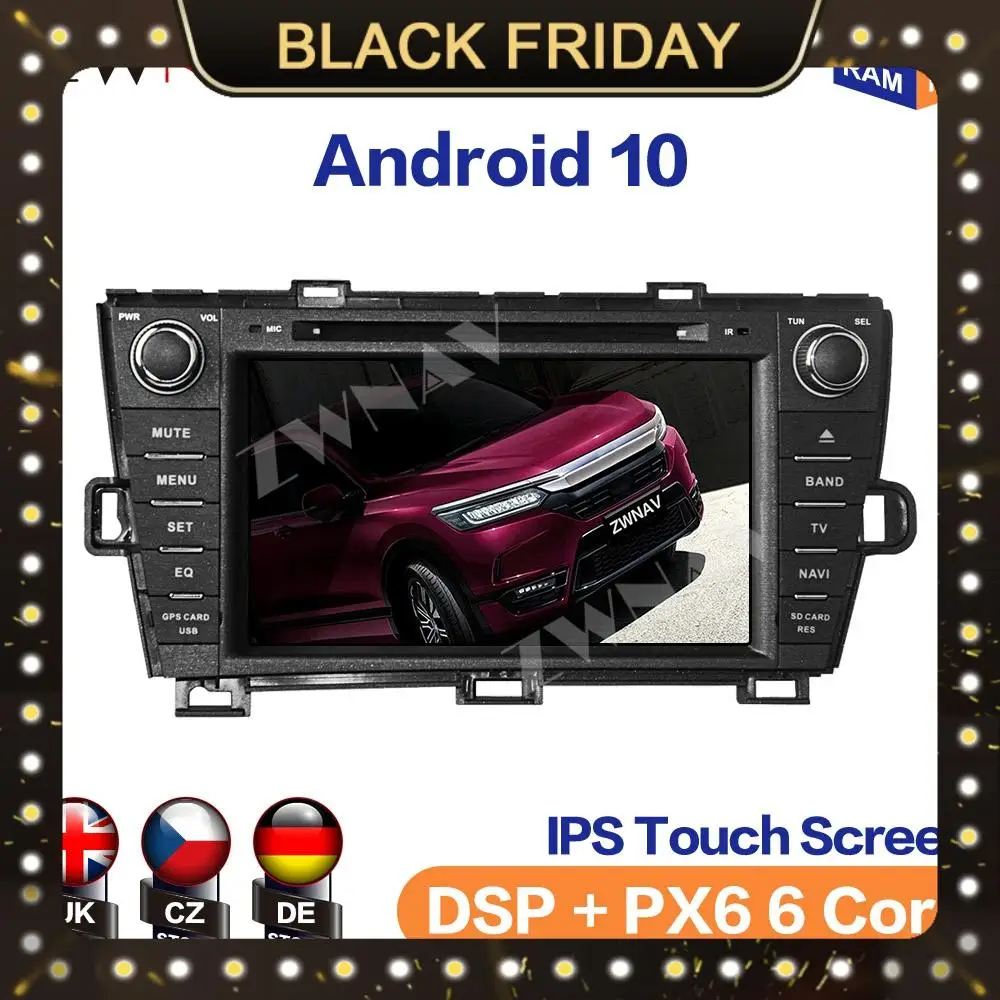 Avto DVD-Jev Android 10 Jedro Octa Multimedijski Predvajalnik, GPS Navigacija Za Toyota Prius, RHD 2009-Auto Radio Stereo Vodja Enote