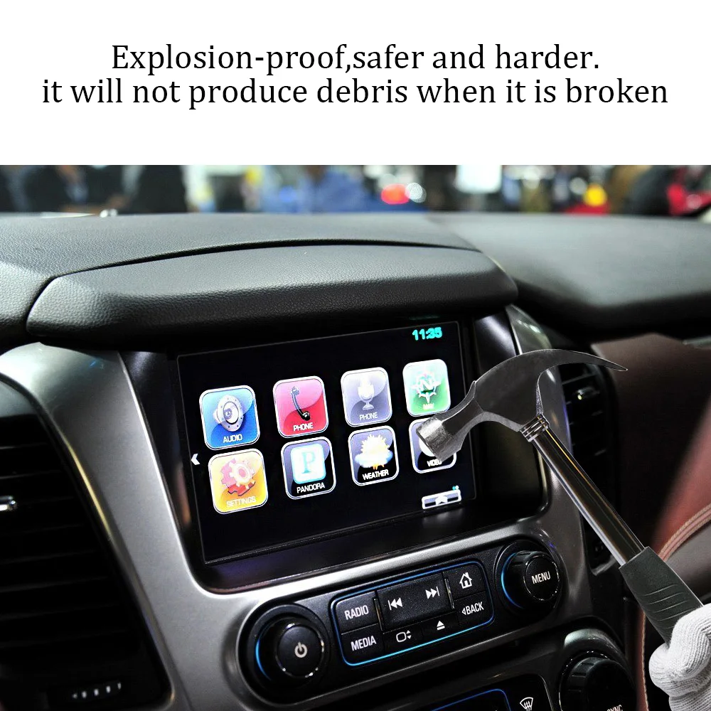 Avto GPS Navigacijski Zaslon Kaljeno Jekleno Zaščitno folijo za Chevrolet Chevy Primestnih Tahoe 2016 2017 2018 2019 Avto Nalepke