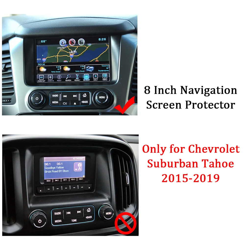 Avto GPS Navigacijski Zaslon Kaljeno Jekleno Zaščitno folijo za Chevrolet Chevy Primestnih Tahoe 2016 2017 2018 2019 Avto Nalepke