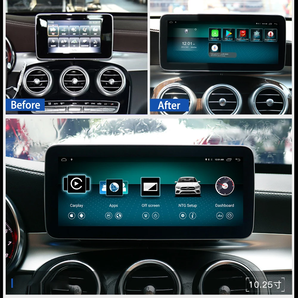 Avto Multimedijski Predvajalnik, Stereo GPS DVD, Radio-Navigacijski sistem Android Zaslon za Mercedes Benz GLC Razred X253 C253 GLC300 GLC350 GLC200