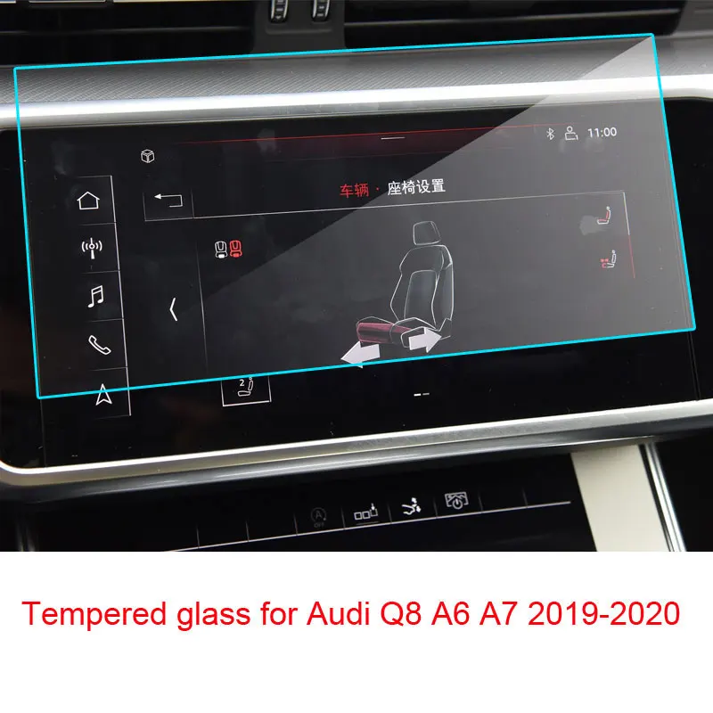 Avto Navigacija, Kaljeno Steklo Zaslona Zaščitno folijo Nalepke, Radio, GPS LCD Stražar Za Audiju Q8 A6 A7 2019 2020