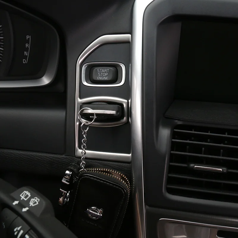 Avto notranje zadeve Vžiga dekoracijo Ključni luknjo sequins trim iz Nerjavečega jekla, trak Avto styling nalepke za volvo xc60-2017