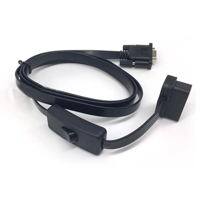 Avto OBD2 16 koda Pin, da bi RS232 DB9 Konektor Kabel Ravno Žice z stikalo za Razširitev Desni kot Diagnostično Orodje