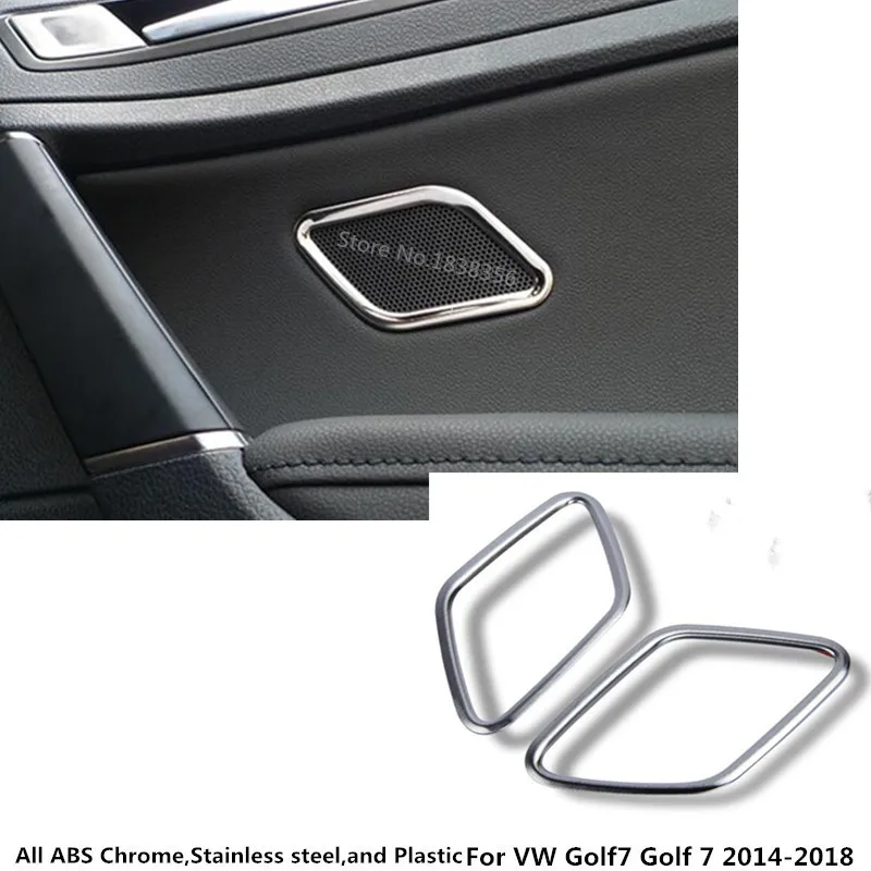 Avto palico ABS chrome zadnja Vrata Avdio Govorijo Zvok Obroč trim plošča 2pcs za VW Volkswagen Golf7 Golf 7 2016 2017 2018