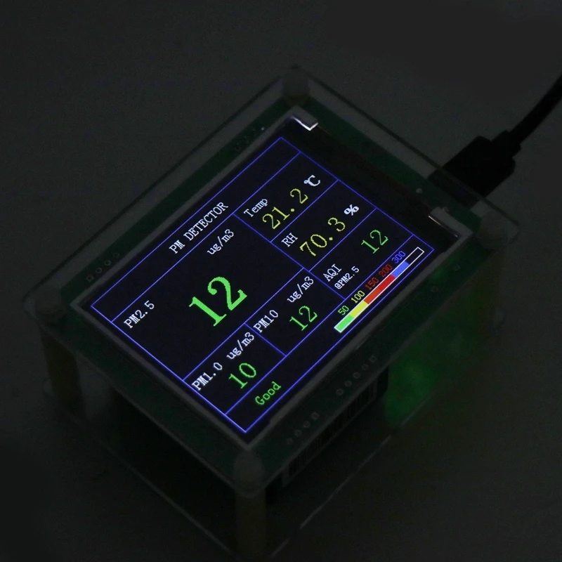 Avto PM2.5 Detektor Tester Kakovost Zraka PM1.0 PM10 AQI Delcev Snovi Monitor LCD Doma Plinski Termometer, Merilnik Temperature in Vlažnosti