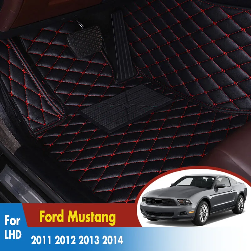 Avto predpražnike Za Ford Mustang 2011 2012 2013 Auto Notranjosti Usnje Stopala Mat Boot Linijskih Auto Dodatki Avto-styling