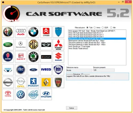 Avto Programske opreme v5.2 EPRO Mmicro77 s crack datoteke CarSoftware 5.2 ( immo off, EGR off in hot start fix orodje)