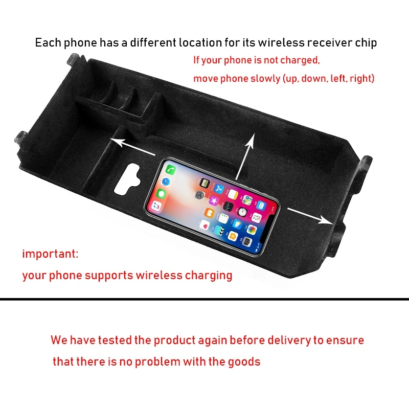Avto Qi Brezžični Mobilni Telefon Polnjenje Plošča Škatla Za Shranjevanje Za Mercedes-Benz C-Razred W205 C200 C300 Glc
