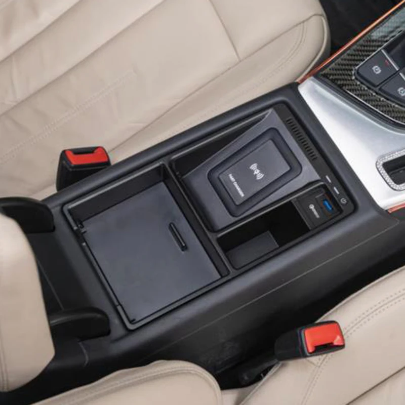 Avto QI brezžični polnilnik 15w hitro polnjenje telefona polnilnik za Audi A4 B9 A5 S4 S5 RS4 RS5 avto armrest polje polnjenje nosilec za telefon