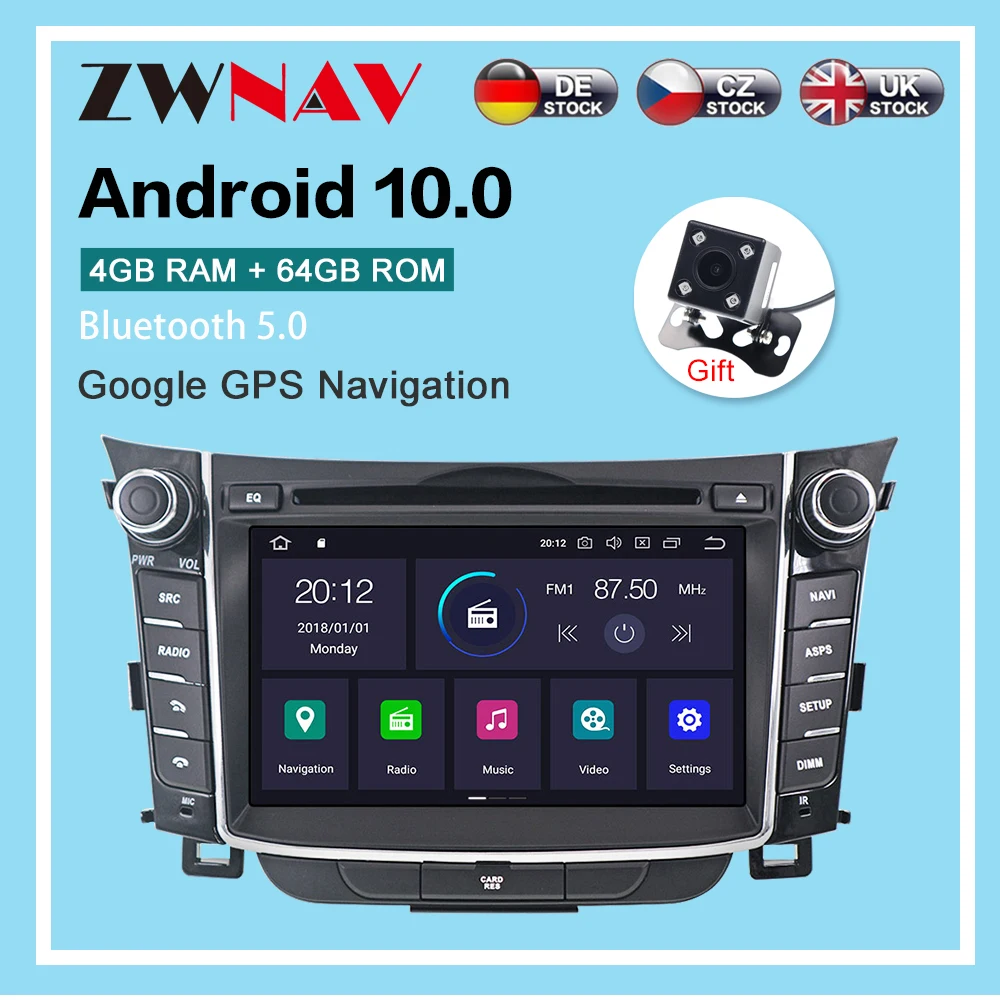 Avto Radio Audio Predvajalnik DVD-jev Za Hyundai I30 Elantra GT 2012-2016 Android Multimedijski Predvajalnik 4G LTE PX6 GPS Navigacija Vodja Enote 2K