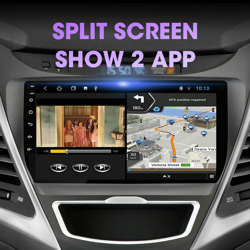 Avto Radio T6 Android 10 Za Hyundai Elantra Avante I35 2011-2016 Multimedijski Predvajalnik, GPS Navigaion Plavajoče okno Razcep Zaslon