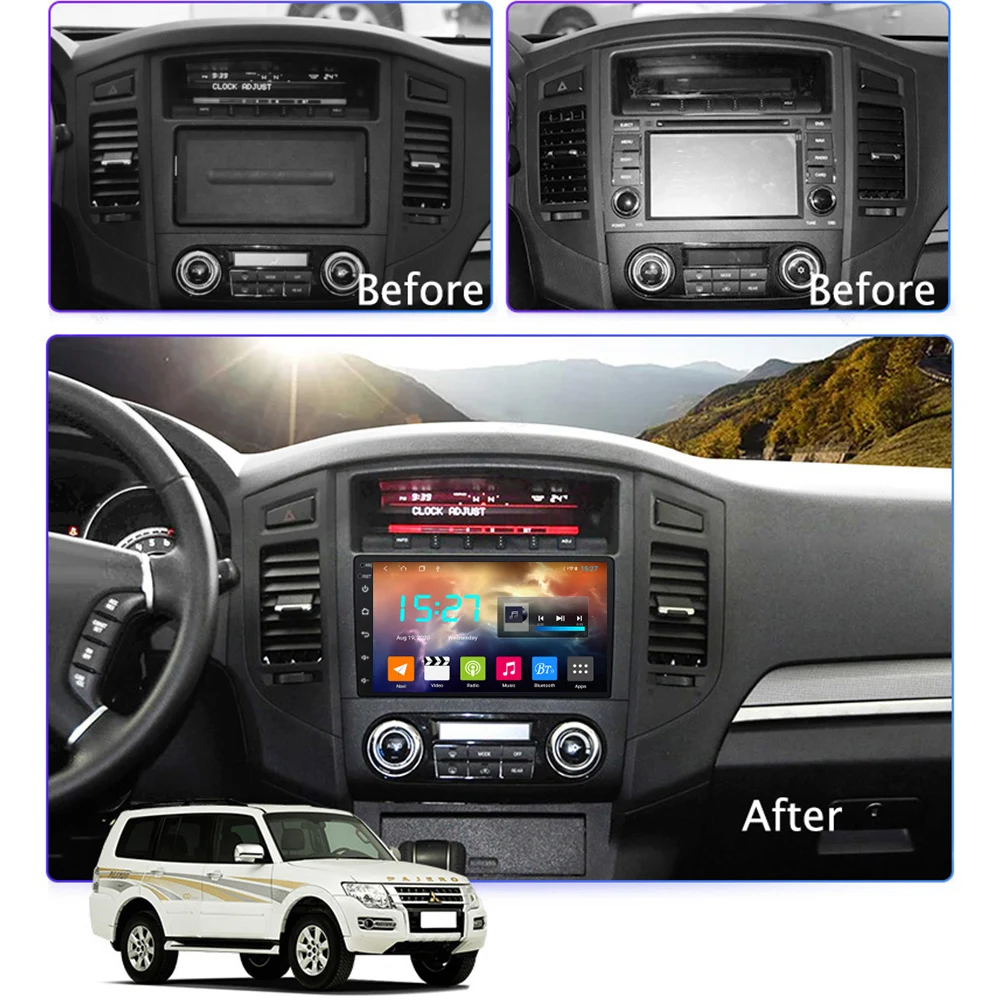 Avto radio za Mitsubishi Pajero 2006 2011 DVD multimedijski predvajalnik, GPS navigator android autoradio coche stereo auto avdio centralne