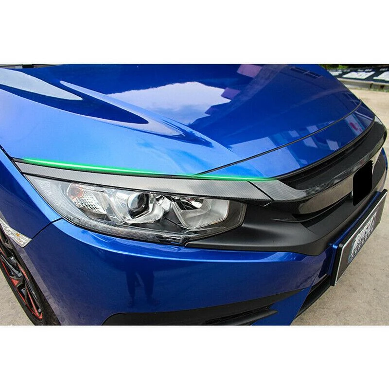 Avto Sprednji Odbijač iz Ogljikovih Vlaken Nalepke Nalepke Za Honda Civic 10. 2016-2018 Zunanjost Teksturo Dekoracijo Nalepka