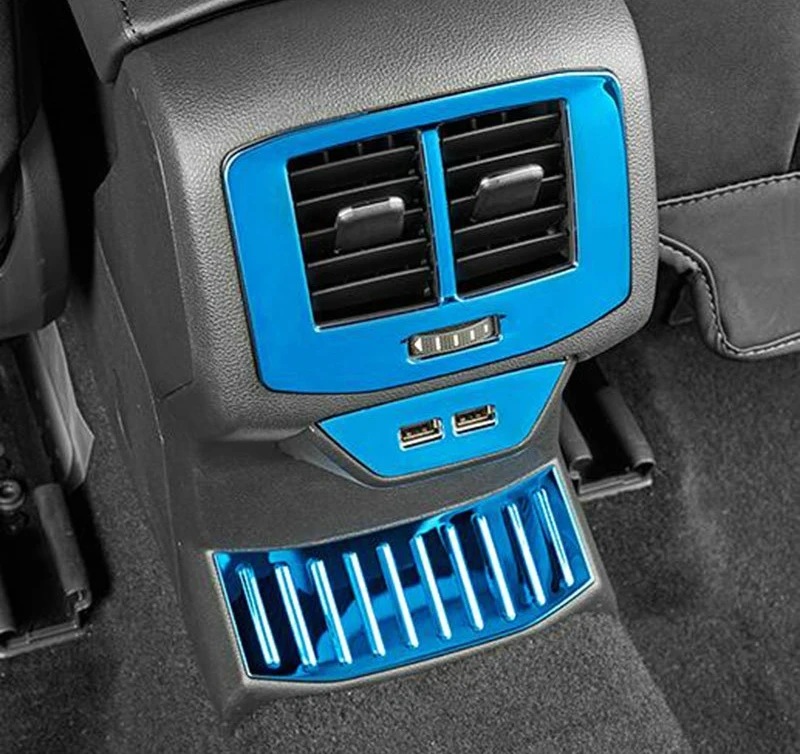 Avto Styling Dodatki, Zadaj USB Buntton Kritje klimatska Naprava Vtičnico Okrašena z Bleščicami Za Volkswagen T-ROC T ROC 2018 2019