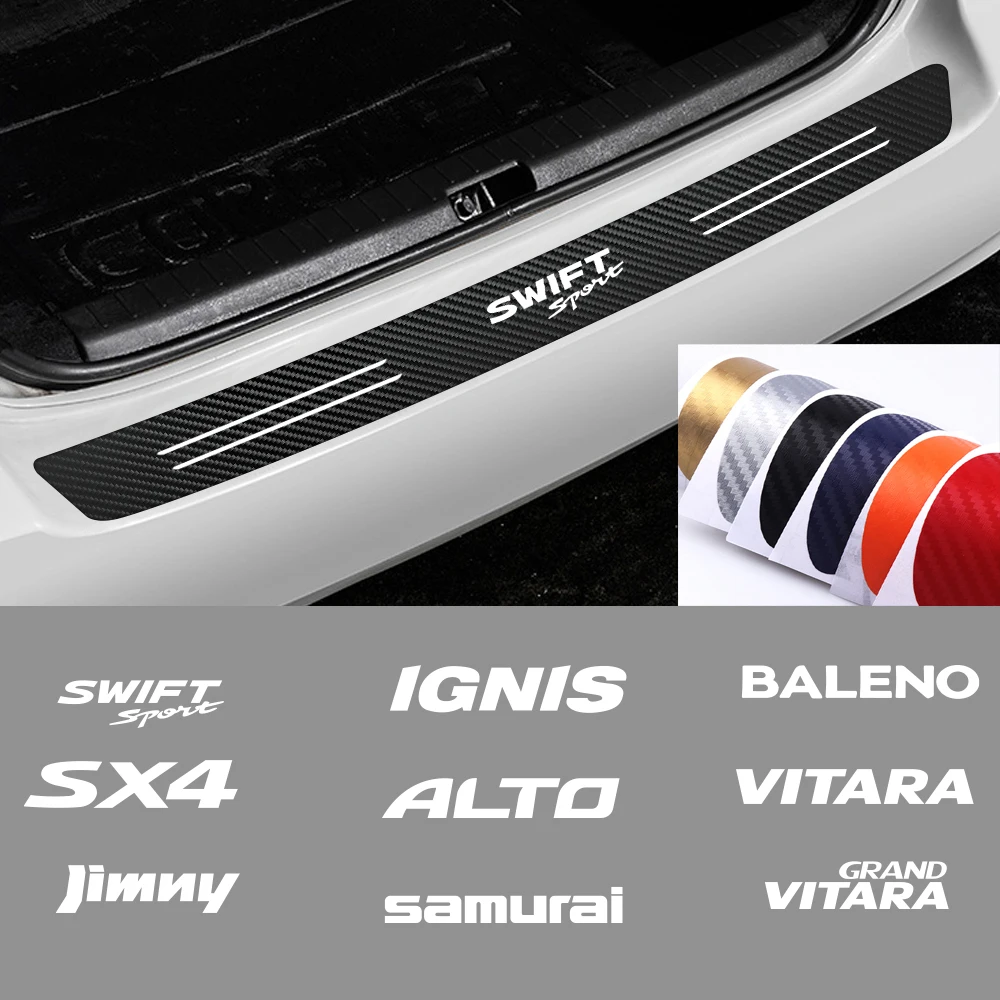 Avto styling Ogljikovih vlaken Rep prtljažnik Zadnji Odbijač Zaščitnik Nalepke Za Suzuki Swift SX4 Jimny Ignis Alto Samurai Baleno Grand