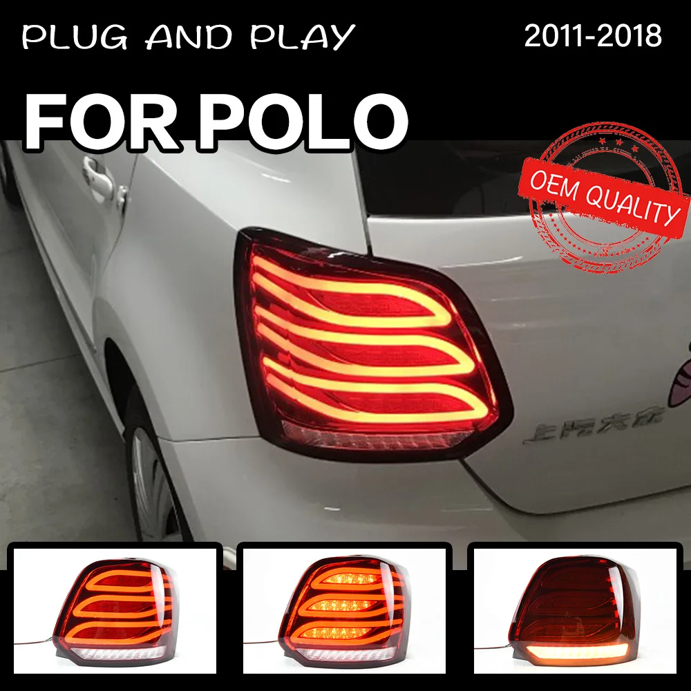 Avto Styling rep luč za Volkswagen VW POLO 2011 2012-2018 zadnje luči zadaj lučka LED Signal za vzvratno parkiranje luči