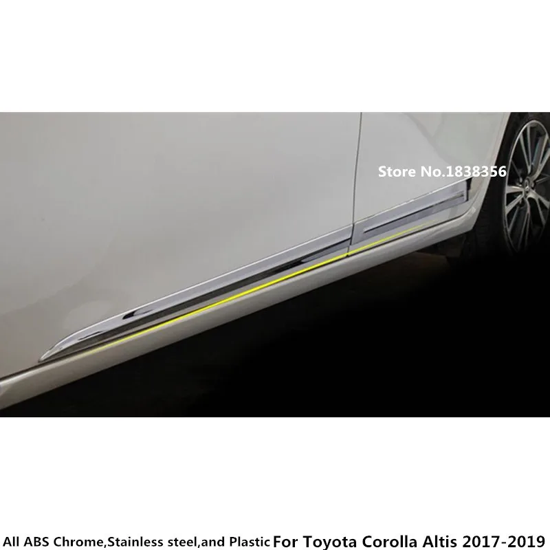 Avto Styling Stainkess Jeklena Stranska Vrata Telo Trim Palico Trakovi, Plošče Modeliranje Okvir 4pcs Za Toyota Corolla Altis 2017 2018 2019