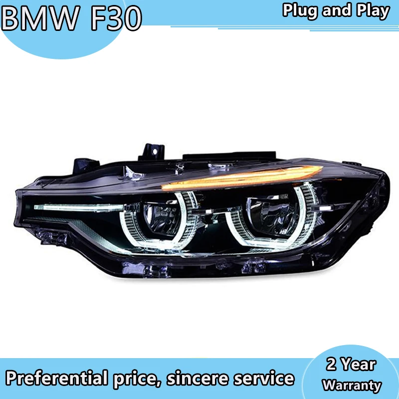 Avto styling Za BMW serije 3 F30 F35 Žarometi 2013-Dvojno Žarka Objektiv Projektorja Vse LED Žarometi, Led DRL turn luči