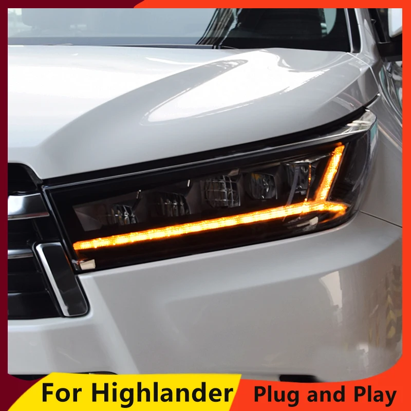 Avto Styling za Toyota Highlander Žarometi 2018 Nove Kluger DRL nizko žarka High Beam LED Dinamični vključite opozorilne