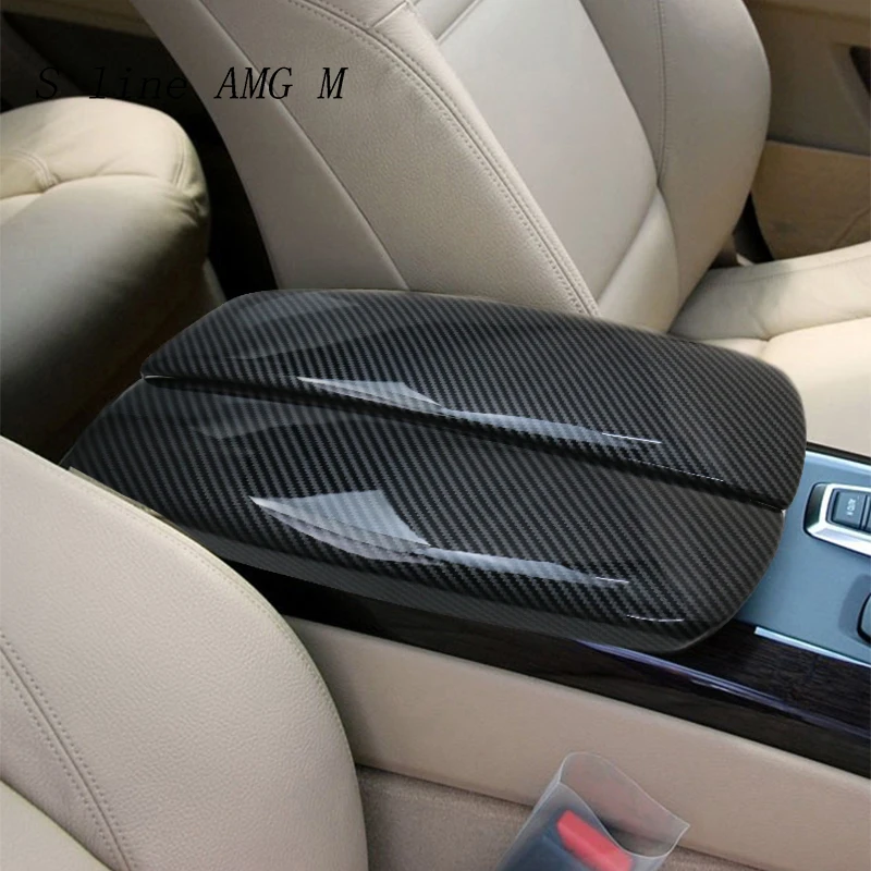 Avto styling Za X5 X6 E70 E71 Ogljikovih vlaken Nalaganje Tidying Armrest polje zaščito nalepke zajema Trim Auto Dodatki Notranjost