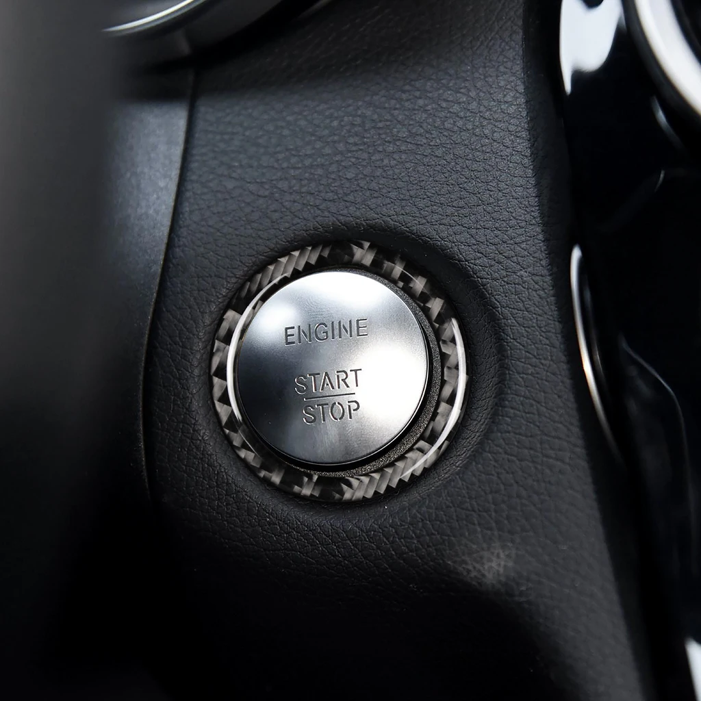 Avto Tipko Start Stop Notranje opreme Krog Kritje Primerna Oprema za Mercedes Benz C E Razred W205 GLC Ogljikovih Vlaken