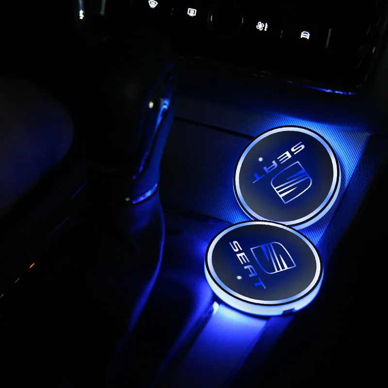 Avto USB Charge 7 Barvo Železnica LED Luči Pokal Anti-slip Tipke za SEAT Leon Ibiza Alhambra Field Kalina Priora Granta Dodatki