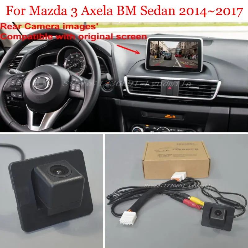 Avto Vzvratno Kamero Za Mazda 3 Mazda3 Axela BM Limuzina~2018 RCA in Originalno Zaslona Združljive Nazaj gor Pogled od Zadaj Kamero Določa