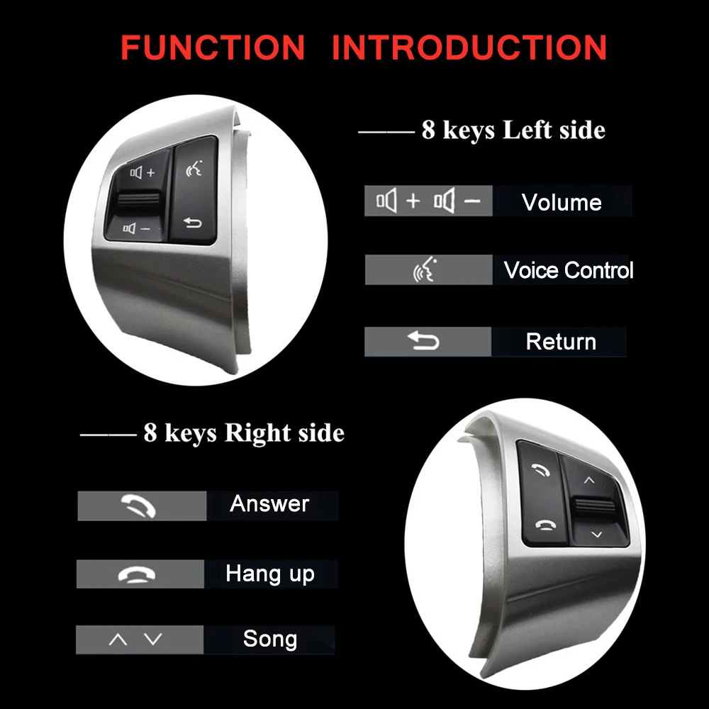 Avtomobilska dodatna Oprema 8Keys Bluetooth Klic Pesem Obsega Spremenjen Večnamenski Volan Stikalo Za Hyundai Elantra 2008-