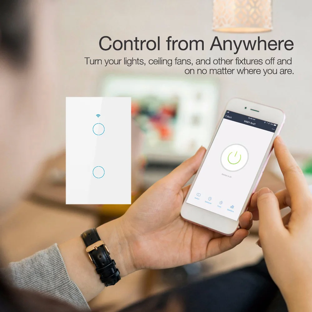 AXUS NAS Standard Tuya Smart Življenja 1 Banda 1 Način, WiFi Steno Light Touch Stikalo za Google Doma Alexa Glasovni Nadzor Potrebujemo nevtralno žice