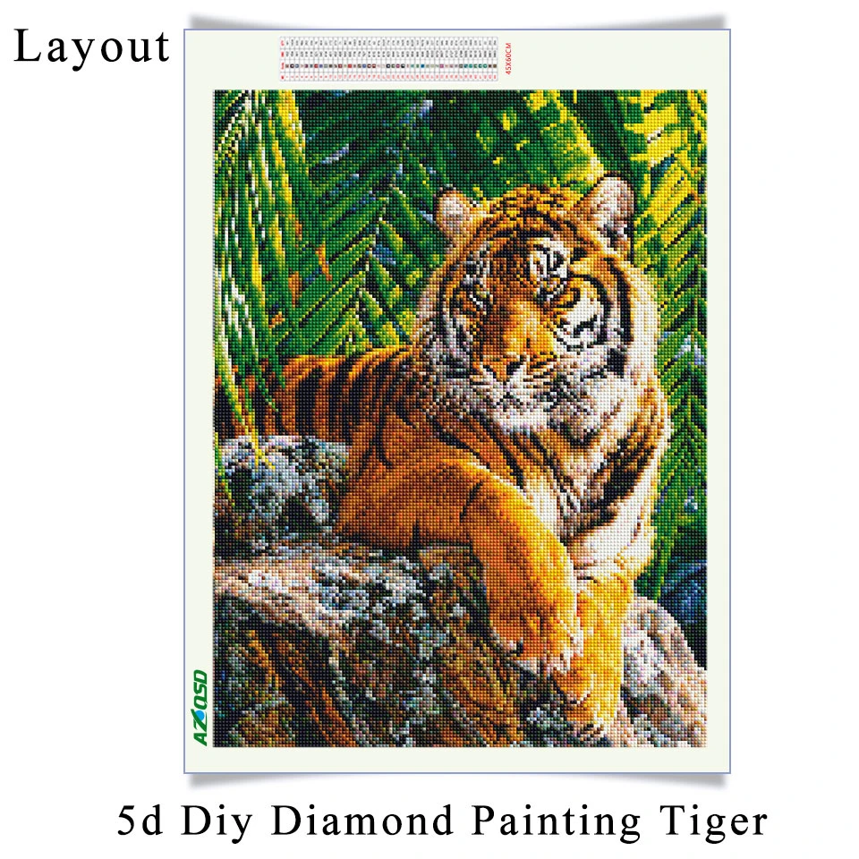 AZQSD Polno Kompleti Kvadratnih Diamond Slikarstvo Tiger Navzkrižno Šiv DIY 5D Needlework Diamond Vezenje Prodaja Živali Domov Dekoracijo