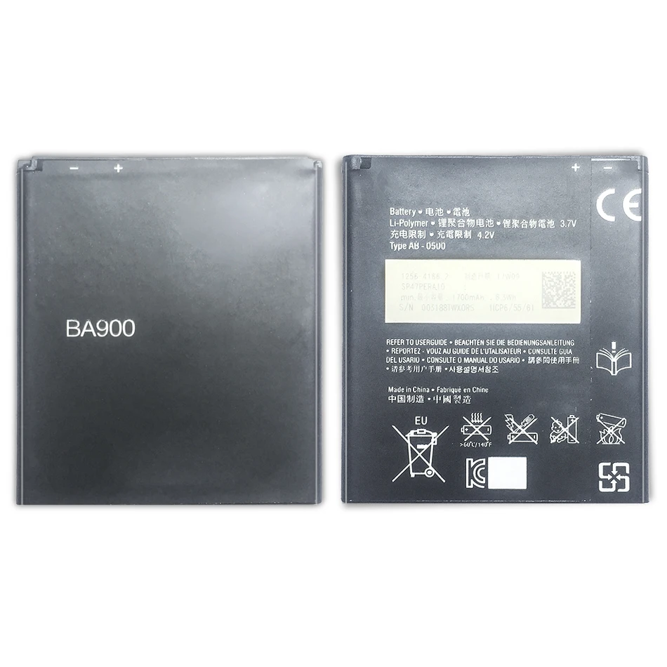 BA900 Za Sony Xperia TX LT29i / J ST26i / L S36h / C2104 / C2105 AB-0500 1700mAh Mobilni Telefon, Baterija,