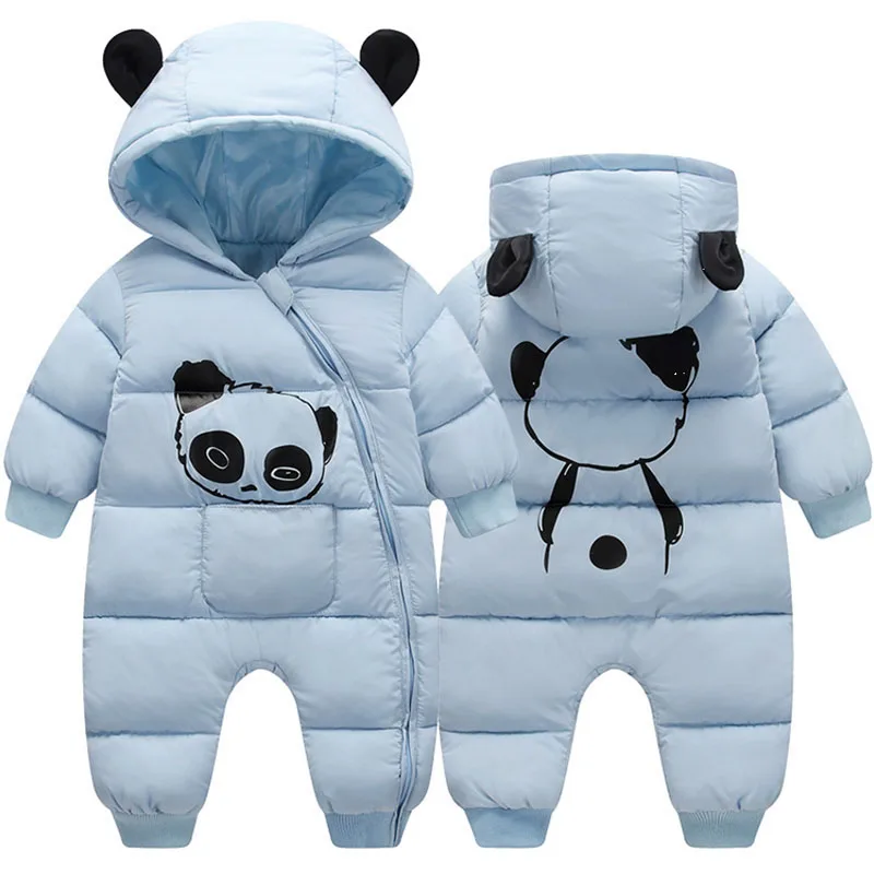 Baby boy, girl Obleke Novo rojeni Pozimi panda Hooded igralne obleke gosto Bombažno Obleko Jumpsuit Otrok Kostum malčka romper