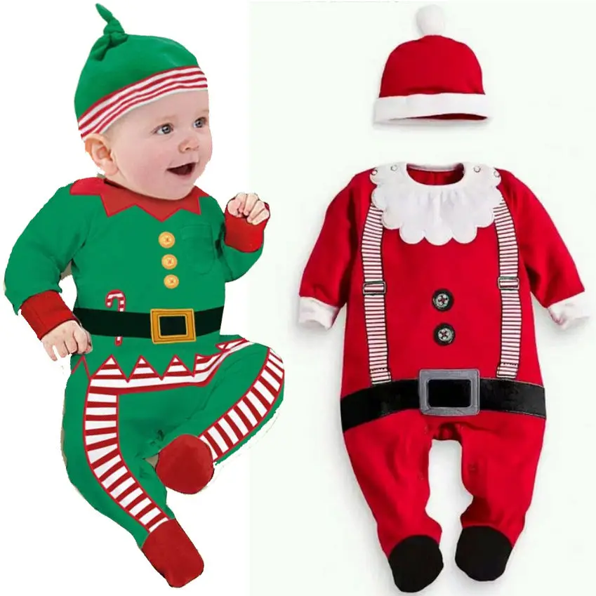 Baby Božič Oblačila, Obleke, Fant, Dekle, Otroci Romper Jumpsuit Klobuk Nastavite Božič Božiček Darilo 0-24Months
