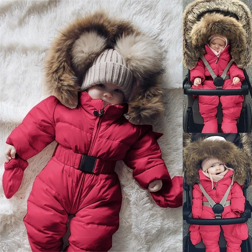 Baby Dekle Zimska Oblačila Modni Newborn Baby Dekle Zimski Plašč Suknjič Sneg Oblačila Otroci Fant Dekle Hooded Vrhnja Oblačila Ropa Invierno