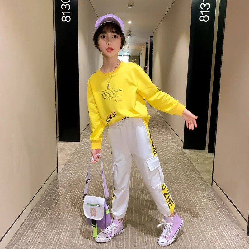 Baby Dekle Šport Boutique Oblačila 2020 Pomlad Jesen Novo Ohlapno korejski Deklica Dva Kosa Določa Zahvalni Obleke za Dekleta