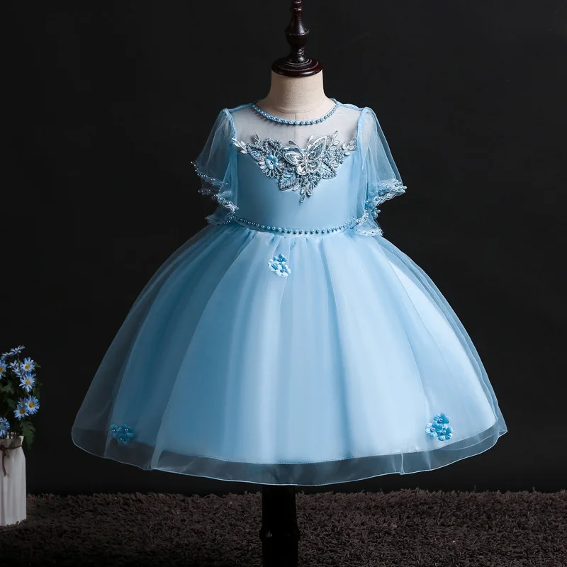 Baby Dekleta Cvet Sequins Obleko Najstniki Dekliška Obleka Otroci svate Princesa Božič Oblačila predstava za Otroke Oblačila
