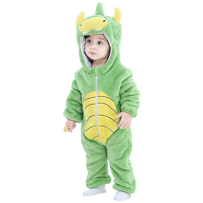 Baby dekleta fantje oblačila baby Dinozaver romper pižamo Lev Hooded mameluco bebe zimskem času živalski kostumi roupa de bebe dropshipping