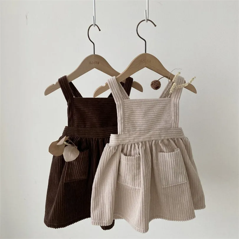 Baby Dekleta Oblačenja Pozimi Suspender Otroci Obleke Za Dekleta Pomlad Trak Velvet Malčka Obleko Za Dekle Koreja Otroci Oblačila