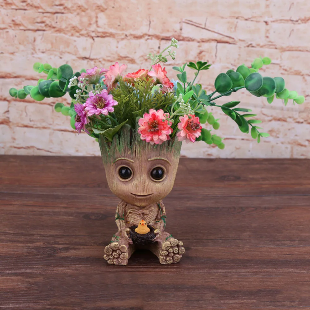 Baby Groot Cvetlični lonček Vaza Planter figuric-Igrač Drevo Človek Srčkan PVC Model Igrača Pero Lonci Darilo za Domačo Pisarno