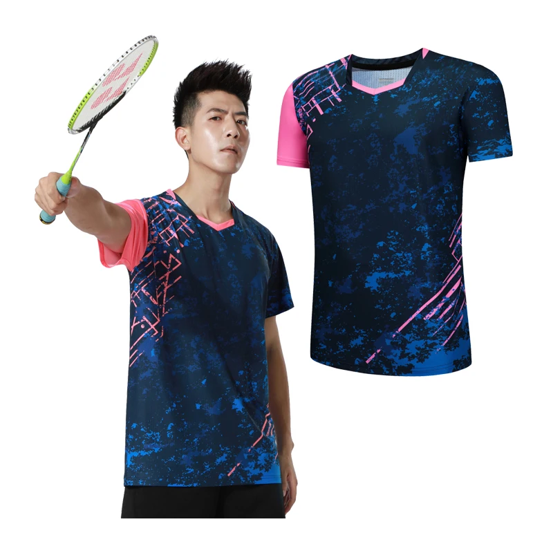 Badminton T-shirt Moški Nogomet Dresov Srajce Sport kit Namizni Tenis Kratek Rokav Golf Majica Dihanje Custom Print Vrh