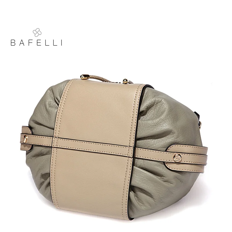 BAFELLI pomlad in poletje nov prihod pravega usnja torbico vintage bučna vrečko, ki panelled half moon torba torba ženske