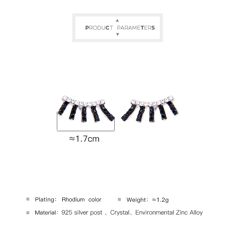 BALANBIU Black Crystal Stud Uhani Za Ženske, Darila Geometrijske Minimalističen Belo-zlate Barve Uho Pin Nov Modni Nakit Trgovini