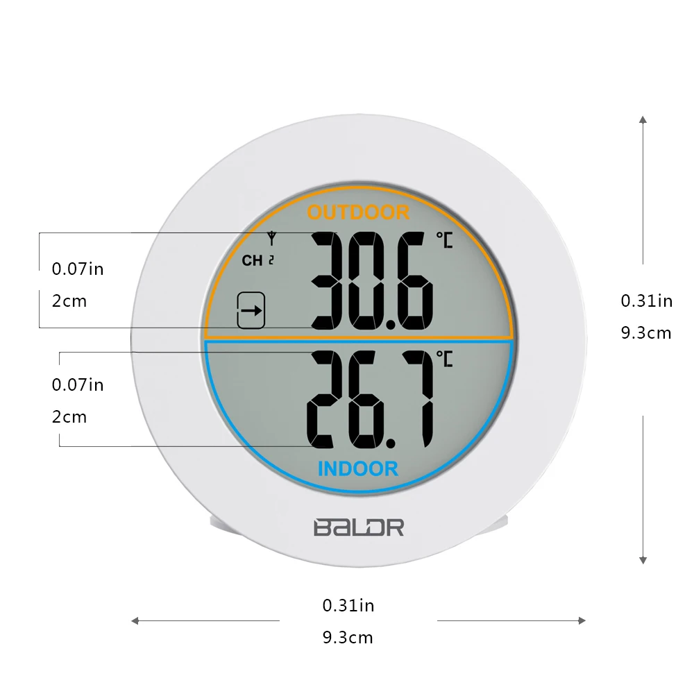 Baldr LCD-Digitalni Termometer, Elektronski Merilnik Temperature v Zaprtih prostorih na Prostem s stojalom Termometro Brezžični Senser